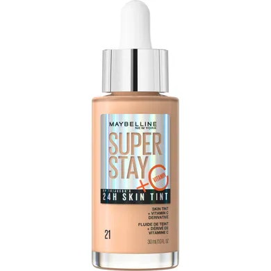 Maybelline, Super Stay 24H Skin Tint, długotrwały podkład rozświetlający z witaminą C, 21, 30 ml