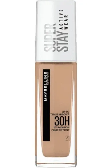 Maybelline, Super Stay Active Wear 30h, podkład długotrwały, nr 21 nude beige, 30 ml