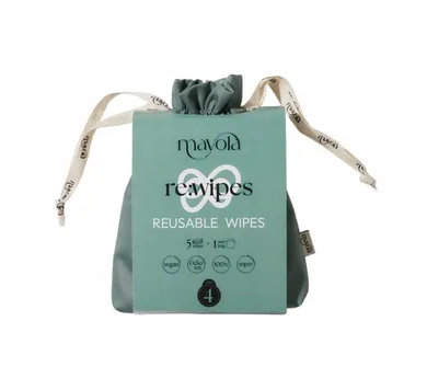 Mayola, myjki wielorazowe bambusowe w woreczku, 5 szt.