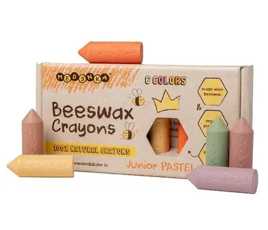 Medenka, Junior Pastel, kredki z wosku pszczelego, 6 kolorów
