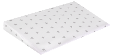 Medi Partners, Stars, poszewka na poduszkę klin do łóżeczka, biała, 60-37 cm