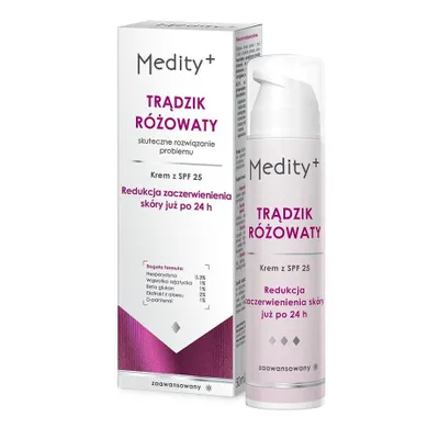 Medity+, Trądzik Różowaty, krem na dzień SPF25, 50 ml