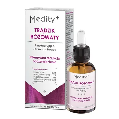 Medity+, Trądzik Różowaty, regenerujące serum do twarzy, 30 ml