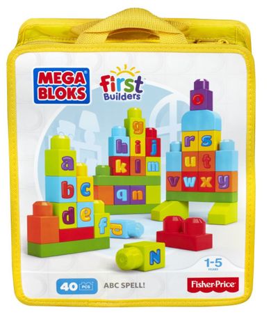 Mega Bloks, First Builders, Ćwiczymy ABC!, klocki, 40 elementów