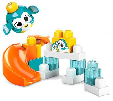 Mega Bloks, Klocki A kuku, zjeżdżalnia i pingwinek, zabawka dla maluchów