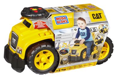 Mega Bloks, Koparka CAT, jeździk z klockami, 11 elementów