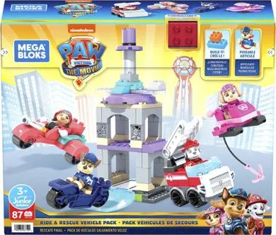 Mega Bloks, Psi Patrol. Zestaw pojazdów ratunkowych, klocki, 87 elementów
