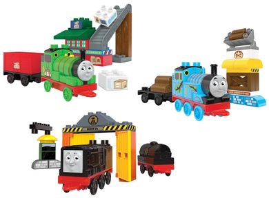 Mega Bloks, Tomek i Przyjaciele, Ciuchcia z wagonikiem, klocki, 18 elementów