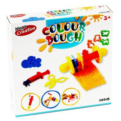 Mega Creative, masa plastyczna, foremki, sztućce, 3 kolory