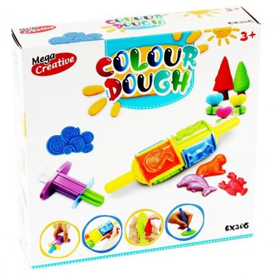 Mega Creative, masa plastyczna, roler, foremki, 6 kolorów