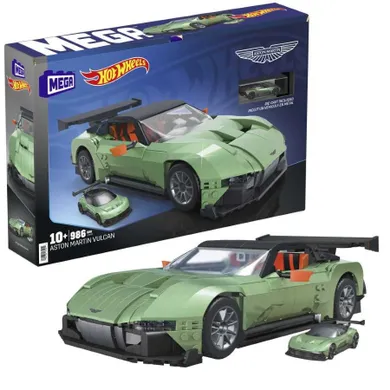 MEGA Hot Wheels, Aston Martin Vulcan, kolekcjonerski zestaw klocków, 986 elementów