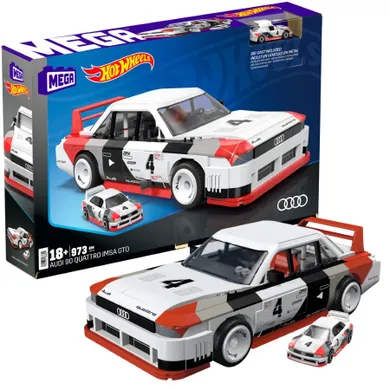 MEGA Hot Wheels, Audi 90 Quattro IMSA GTO, klocki, 973 elementów