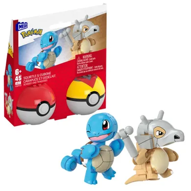 MEGA Pokémon, Squirtle i Cubone, klocki, 45 elementów