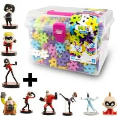 Meli, Basic Pink, klocki, travel box 500 elementów