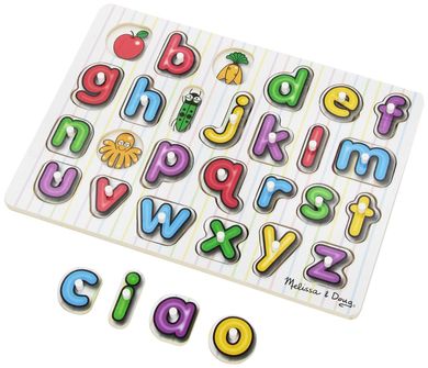 Melissa & Doug, alfabet, puzzle drewniane
