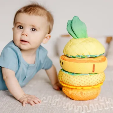 Melissa & Doug, Pineapple Soft Stacker, układanka sensoryczna dla niemowląt