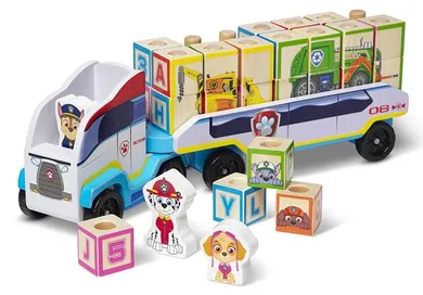 Melissa & Doug, Psi Patrol, ciężarówka, drewniany pojazd z klockami