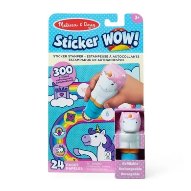 Melissa & Doug, Sticker Wow! stempel z naklejkami, jednorożec