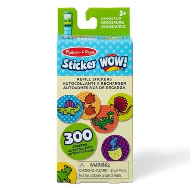 Melissa & Doug, Sticker Wow! zestaw uzupełniający do stempla z naklejkami, dinozaur, 300 naklejek