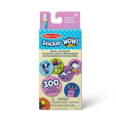 Melissa & Doug, Sticker Wow! zestaw uzupełniający do stempla z naklejkami, jednorożec, 300 naklejek