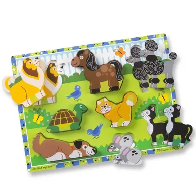 Melissa & Doug, Zwierzątka, drewniane puzzle