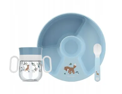 Mepal, Mio, Forest Friends, zestaw obiadowy dziecięcy, niebieski, 3 szt.