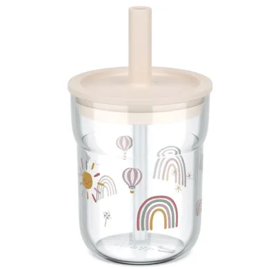 Mepal, Mio, Sunshine&Rainbow, szklanka dziecięca ze słomką, 12m+, 250 ml