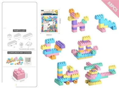 Merkpol, klocki, pastelowe, 88 elementów