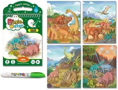 Merkpol, książeczka wodna do kolorowania, dinozaury