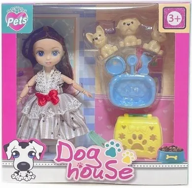 Merkpol, lalka z pieskami i akcesoriami