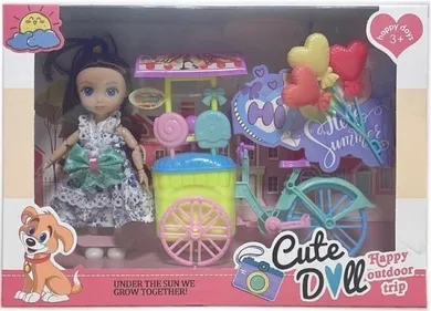 Merkpol, lalka z rowerem-lodziarnią