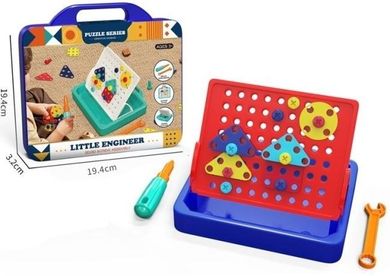 Merkpol, mały inżynier, zestaw do rozkręcania, 66 elementów