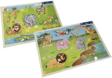 Merkpol, puzzle drewniane z uchwytami, zwierzęta safari, 1szt.