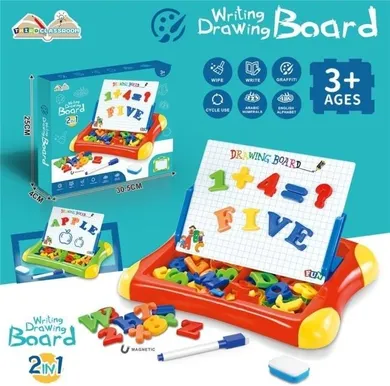 Merkpol, tablica magnetyczna do rysowania, z literkami i cyferkami, 2w1