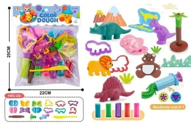 Merkpol, zestaw ciastoliny, zwierzęta, dinozaury