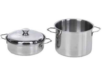 Merkpol, zestaw naczyń metalowych, 2 elementy