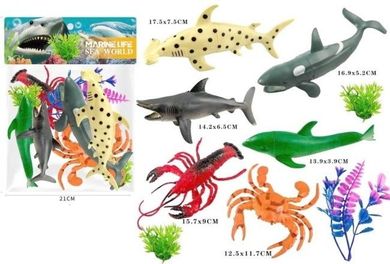 Merkpol, zwierzęta morskie, zestaw figure z akcesoriami, 6 szt.