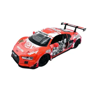 Metal Speed Zone, Audi R8 LMS with wasa, pojazd, model metalowy, czerwony, 1:24