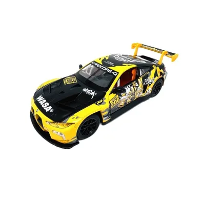 Metal Speed Zone, BMW M4 GT3 with wasa, pojazd, model metalowy, żółty, 1:24