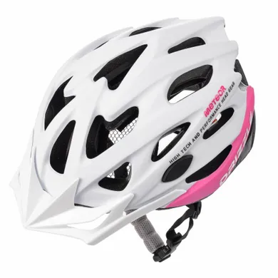 Meteor, Drizzle, kask ochronny, biało-różowy, rozmiar 55-58 cm