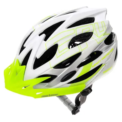 Meteor, Gruver, kask rowerowy, rozmiar M, 55-58 cm, biało-zielony