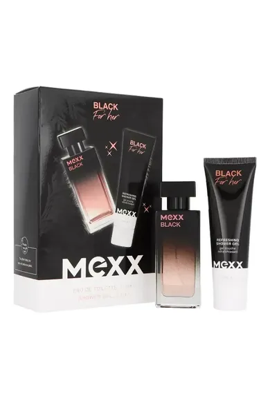 Mexx Black For Her woda toaletowa, 30 ml + żel pod prysznic, 50 ml