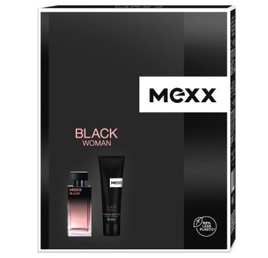 Mexx, Black Woman, zestaw prezentowy, woda toaletowa, 30 ml + żel pod prysznic, 50 ml