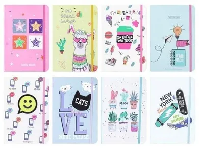 MFP, brulion z gumką A6, 96 kartek, linia, mix, 1 szt.