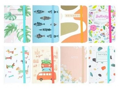 MFP, brulion z gumką A7, 80 kartek, linia, mix, 1 szt.