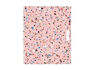 MFP, teczka z gumką A4, Terrazzo, różowa, 1 szt.