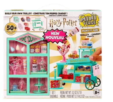 MGA's Miniverse, Make It Mini, Harry Potter, Honeydukes, zestaw z wózkiem z mini słodyczami