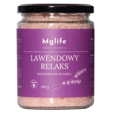 Mglife, Lawendowy Relaks, magnezowa sól do kąpieli, 540g