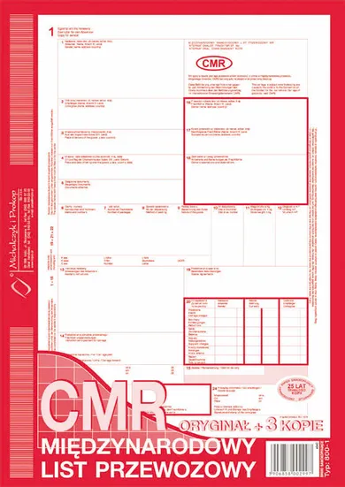 Michalczyk i Prokop Druki, międzynarodowy list przewozowy CMR, A4 oryg. + 5 kopii-numerowany A4