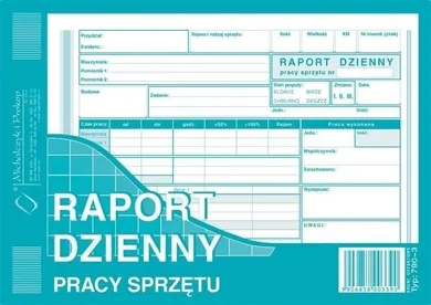 Michalczyk i Prokop, raport dzienny pracy sprzętu, A5 790-3